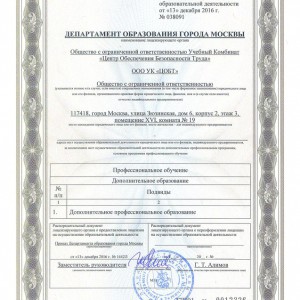 Приложение к лицензии